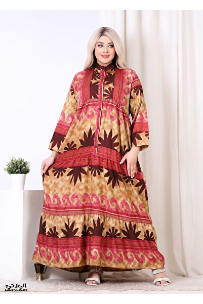 Genrics A flowing and comfortable cotton jalabiya with a pattern in bright colors.