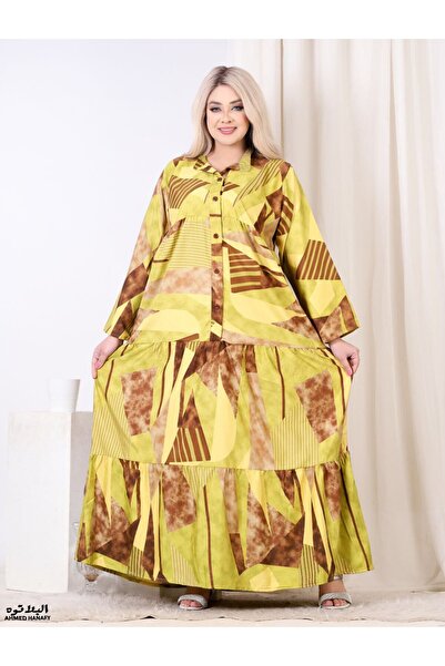 Genrics A flowing and comfortable Cotton jalabiya with a pattern in bright colors.