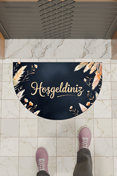 Dormot Home Μοντέρνα ψηφιακή πατάκια Navy Blue Welcome Door Front Mat