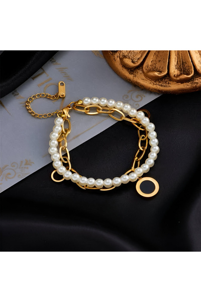 Jewerly الأرقام الرومانية سوار سحر اللؤلؤ