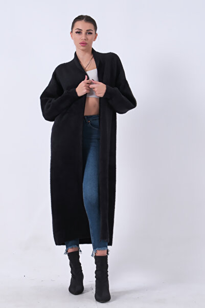 Feminist Uzun Triko Hırka Siyah 46892476