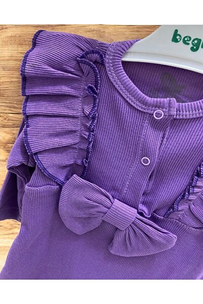 Baalaa Fırfırlı Bebek Zıbın - Çıtçıtlı Zıbın - Kız Bebek Zıbın - Pamuklu Kuma...