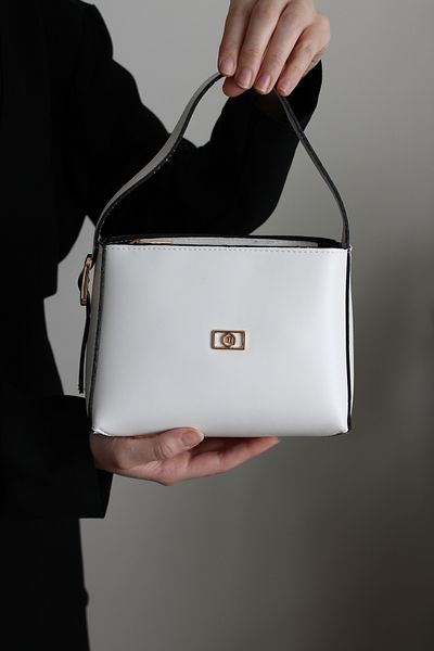 Mimoza Women's Mini White Hand and Shoulder Bag Daily Use / Faux Leather