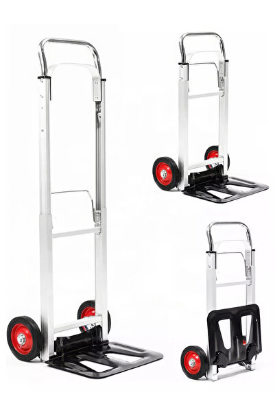 RENOVO عربة يدوية قابلة للطي وعربة شخصية، عربة أمتعة من الألومنيوم بعجلات مطا...