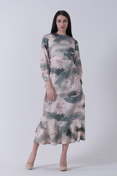 Feminist Brush Stroke Patterned Modern Stylish Dress Emerald 0807769