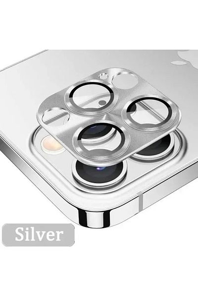 Choice 14 or 14Plus Silver Metal Camera Lens Glass Protector For iPhone 11 12 13 14 15 Pro Max Mini 14Plus