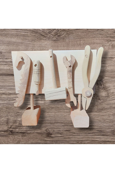 Merweys Ahşap Eğitici Oyuncak Tamir Seti Asma Tezgah Panolu Takım