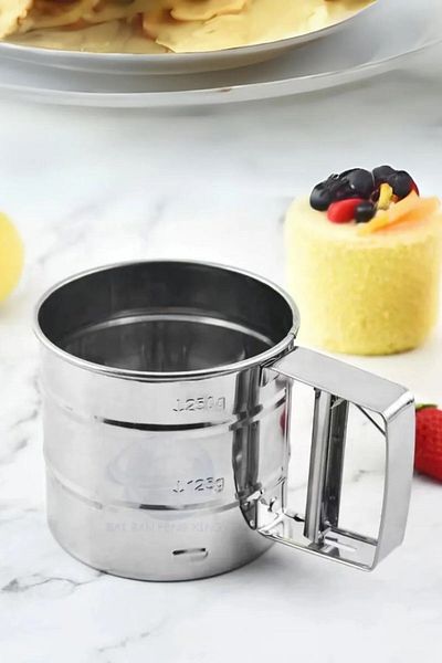 Tanemce Practical Stainless Metal Flour Sieve - Stainless Metal Flour and Sugar Sieve - Metal Sieve
