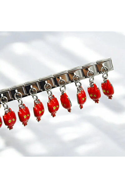 Bluw Jewelry النار منقوشة سحر الإيطالية المتدلية