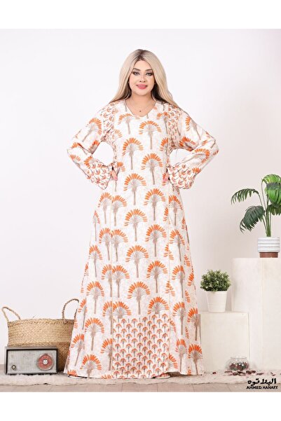 Genrics جلابية قطن مبوش مشجر انسيابية ومريحة بالوان زاهية