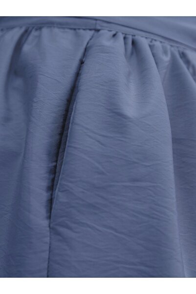 Modamorfo Pleated Belted Parachute Skirt -Indigo