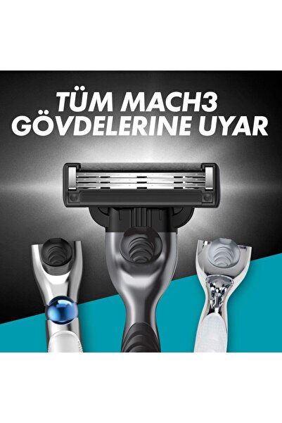 Gillette Mach3 Charcoal 16 adet yedek Tıraş Bıçağı + Gillette 200 ML Köpük + Çanta