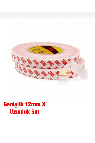 AYMAGNET 3m Çift Taraflı Güçlü İnce Bant 12 Mm X Genişlik 5 Metre