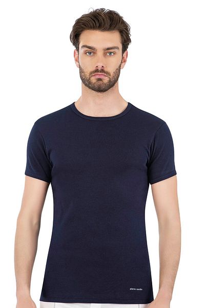 Pierre Cardin Men's 100% Cotton Ribbed O Neck Undershirt