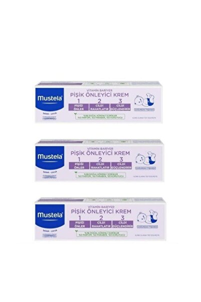 Mustela كريم فيتامين باريير 1.2.3 كريم طفح الحفاضات 50 مل 3 قطع