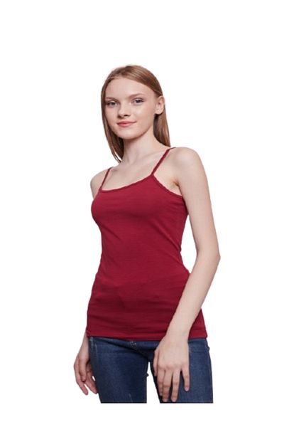 Alıç Women's Burgundy Rope Strap Tank Top / 1 Piece