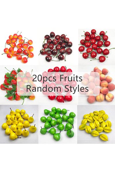 Choice 20fruit 10/20pcs Mini Simulation Fruits & Vegetables Foam Household Decoration Miniature Ornament La