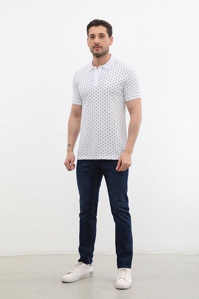 MARKAPIA Ανδρικός γιακάς Polo - T-Shirt με θαλάσσιο σχέδιο από 100% βαμβάκι