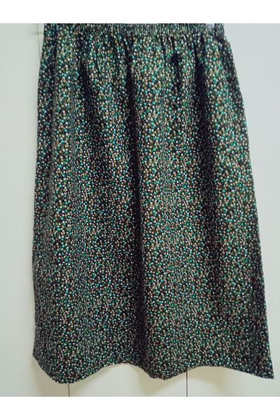 hoaryage 95cm Maxi Length Crispy Floral Print Flannel Skirt - Elastic Waist
