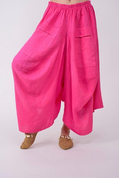 Bohem Stil Pantaloni largi din in italian cu buzunare (INTRE MASURI 36-48)
