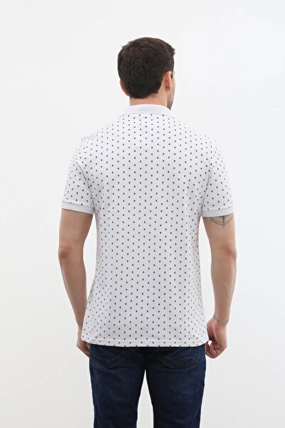 MARKAPIA Men's Polo Collar - 100% Cotton Marine Patterned T-Shirt