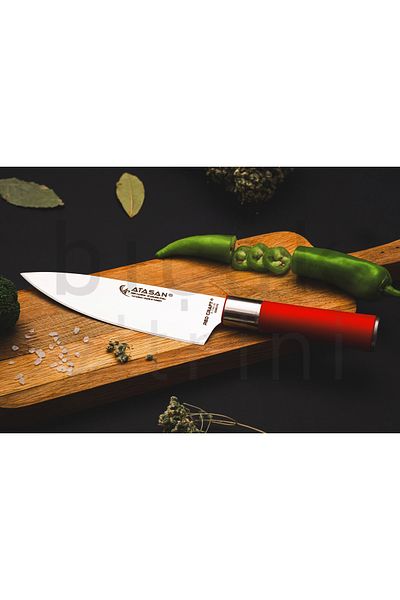 ATASAN Red Craft Chef, Butcher, Kitchen Knife No:3