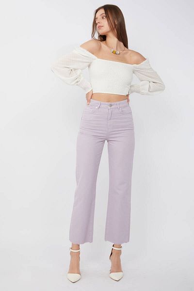 BANNY JEANS Pantaloni de damă de bază cu picior decupat Liliac