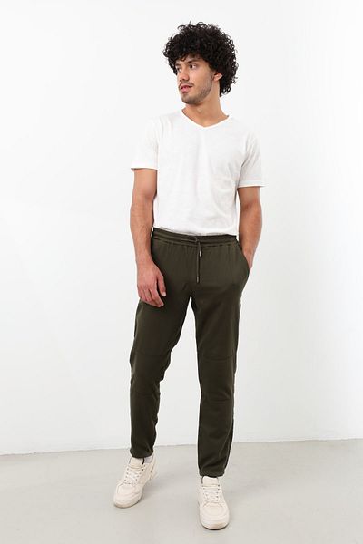 Bluewhite Khaki Men's Trousers - Elastic Waist and Lycra