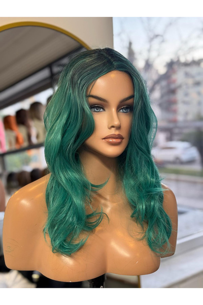 favorim peruk Yeni sezon mavi yeşil renkli peruk
