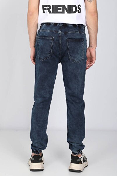 Bluewhite Ανδρικό παντελόνι Jogger με κορδόνι στη μέση Navy Blue