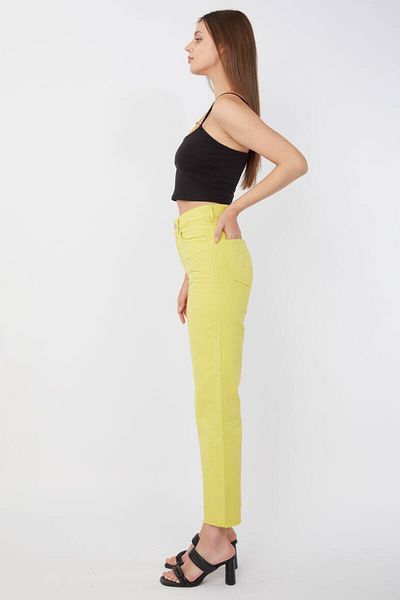 BANNY JEANS Pantaloni de damă de bază cu picior decupat, verde fistic