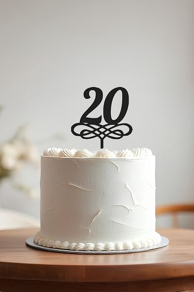 oalpo 20. Age Birthday Cake Toothpick, Cake Topper, Reusable