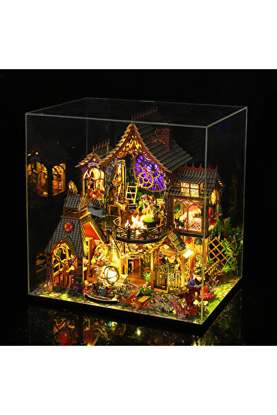 Choice ES015B مع غطاء DIY بيت الدمية الكبير أثاث مصغر خشبي بيت الدمية نموذج م...