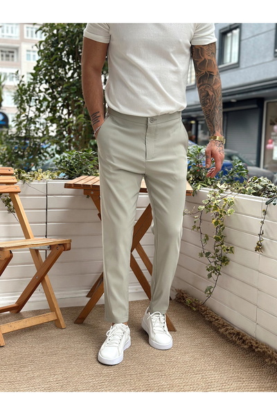 manch collection Παντελόνι Jogger με ένα κουμπί Mint