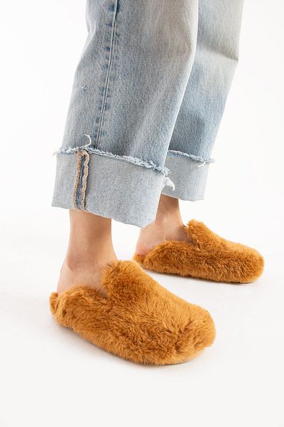 walviss Konde Women's Furless Laceless Cinnamon Slippers
