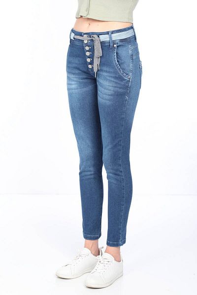 Bluewhite Pantaloni de damă cu talie albastră