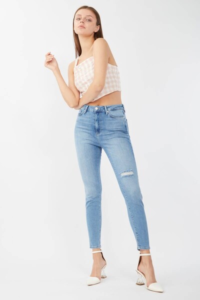 BANNY JEANS Γυναικείο Τζιν παντελόνι μπλε Super Skinny Fit