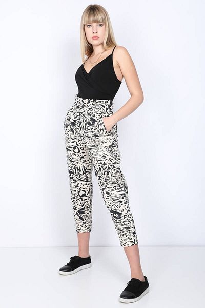 MARKAPIA Pantaloni de damă cu model Paperbag cu două picioare
