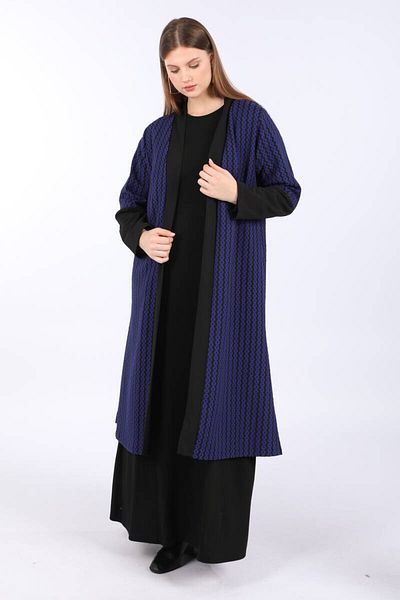Bluewhite Γυναικείο Φόρεμα Plus Size Ζακέτα Σετ Saks Blue