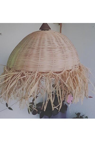 Home Doğal Bambu Avize - El Yapımı, 45 cm Çap