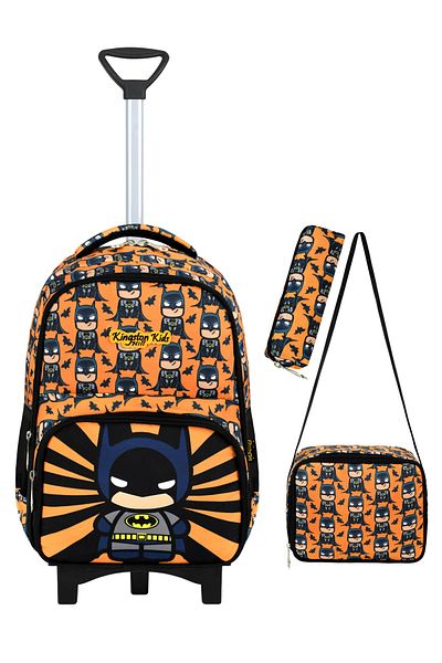 Kingston Hill Set de genți pentru școala primară din 3 piese Bat Rickshaw - Mecanism de racletă staționară (picior frontal pliabil)