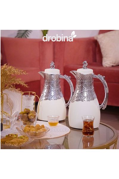 drobina Dropina Luxury Silver Beige Thermos Set