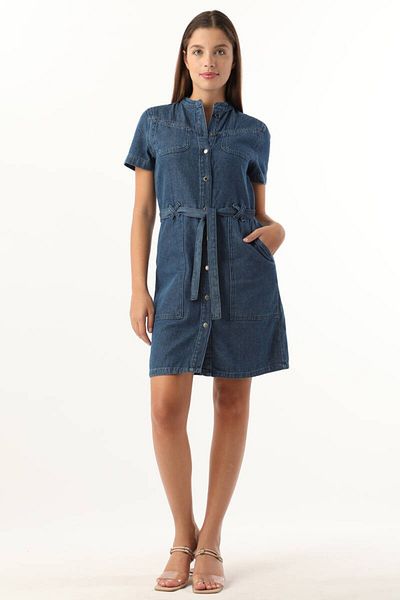 BANNY JEANS Rochie de damă, albastru închis, cu mâneci scurte