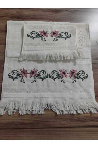 Nakıs bahcesi kaneviçe işlemeli havlu seti