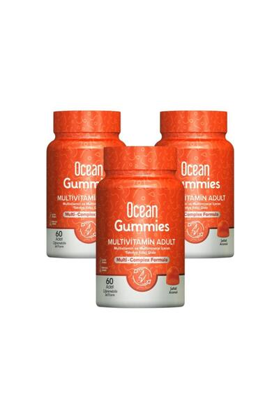 Ocean Gummies Multivitamin Adult 60 Chewable Gel Form 3 Pcs