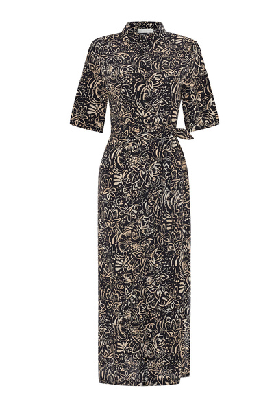 Mudo Ethnic Printed Long Dress with Tieing Detail