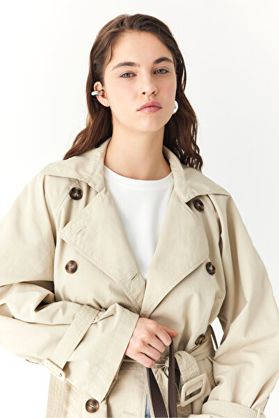 Mudo DÜĞMELİ BİLEĞİ KEMERLİ UZUN TRENÇKOT