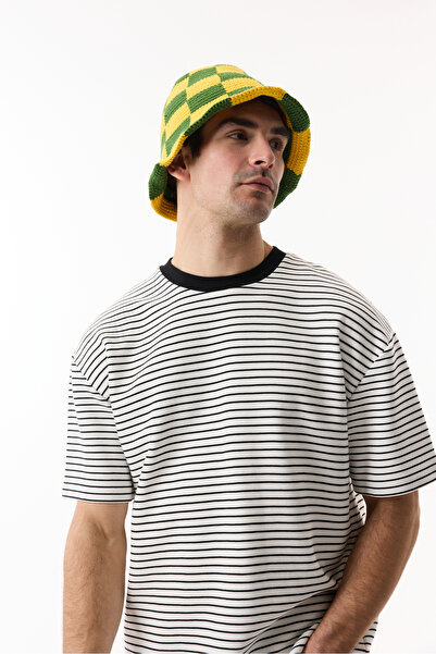 Mudo ÇİZGİLİ BİSİKLET YAKA OVERSIZE T-SHIRT