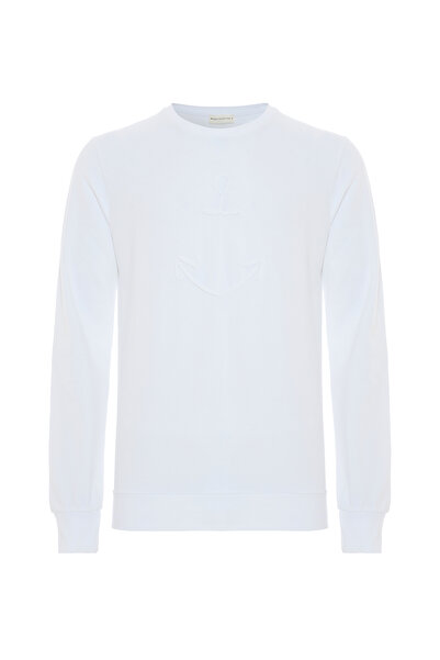 Mudo Crew Neck Sweatshirt with Anchor Embroidery