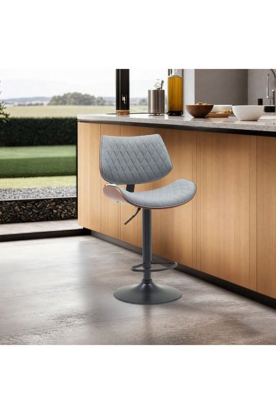 Ebticar Fabric Bar Chair-Light grey
